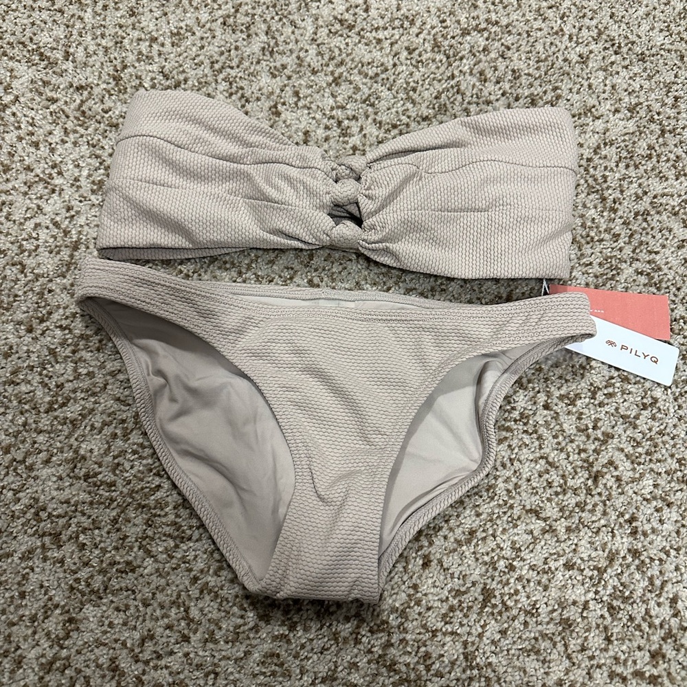 NWT PilyQ Bikini Set - Size D top & S bottoms
